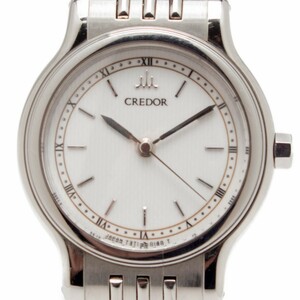 1000円スタート 良品 SEIKO CREDOR 7371-0090 レディース腕時計 ホワイト セイコー クレドール