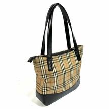 【極美品】BURBERRY バーバリー ノバチェック レザー キャンバス ハンドバッグ ブラック ブラウン_画像7