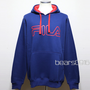 新品本物アメリカ購入 FILA フィラ プルオーバーパーカー 青赤2XL