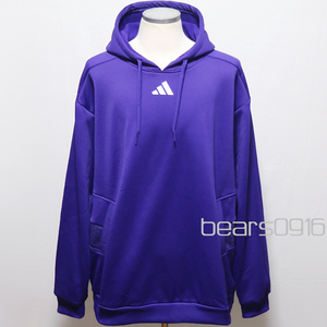 アメリカ購入 新品 adidas アディダス パーカー フーディー 紫×白 2XL