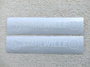 ■ STAHLWILLE / スタビレー 切り文字 ステッカー 白つや無し [159mm x 29.4mm] TOOL 工具 ■2枚セット