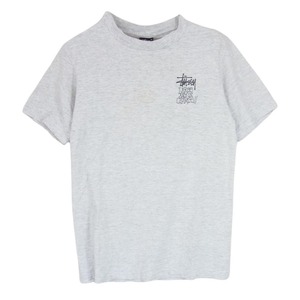 STUSSY ステューシー vintage 80s USA製 黒タグ ELEPHANT エレファント ブリント 半袖 Tシャツ グレー系 S【中古】