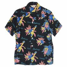 RADIALL ラディアル RAD-13SS-SH008 VALENS RAYON ALOHA SHIRT レーヨン 半袖 総柄 アロハ シャツ ブラック系 S【中古】_画像1