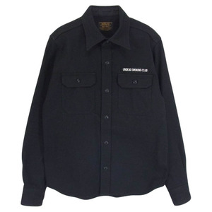 RADIALL ラディアル RAD-13AW-SH014 UNDEAD SMOKING CLUB ワーク 長袖 シャツ ジャケット ブラック系 S【中古】