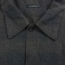 COMOLI コモリ 22AW W03-02018 ウールチェック オープンカラーシャツ 開襟シャツ ダークブラウン系 2【中古】_画像3