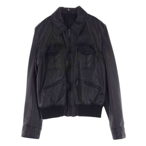 DIOR HOMME ディオールオム 06AW 6HH5043801 エディ期 A2 ラムレザー ボンバージャケット ブルゾン ブラック系 48【中古】