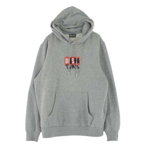 DIESEL ディーゼル S-GIRK -HOOD B8 TURB ボックスロゴ フーディー パーカー グレー系 L【中古】