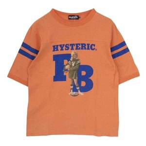 HYSTERIC GLAMOUR ヒステリックグラマー 1242CT01 PLAYBOY プレイボーイ フットボール 半袖 Tシャツ カットソー オレンジ系 L【中古】