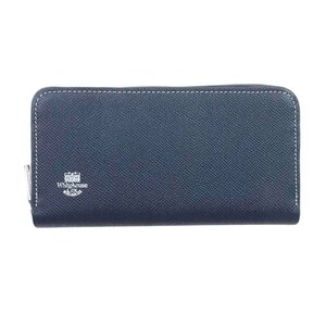 WHITE HOUSE COX ホワイトハウスコックス S2622 LONG ZIP WALLET ラウンドジップ ウォレット 長財布 ネイビー系【美品】【中古】