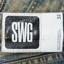 SWAGGER スワッガー SWGHPT-146 DENIM SHORTS ペンキ ダメージ加工 デニム ショーツ パンツ インディゴブルー系 32【中古】_画像3