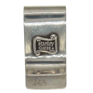 STANLEY GUESS スタンリーゲス ウッド マネークリップ シルバー系【中古】