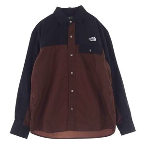 THE NORTH FACE ノースフェイス NR11961 L/S NUPTSE SHIRT ロングスリーブ ヌプシ シャツ長袖 撥水 ブラウン系 M【中古】