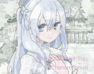 Art hand Auction Hand-drawn illustration [Blue-haired girl], Comics, Anime Goods, Hand-drawn illustration