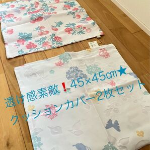 【かわいい・オシャレ!】★透け感が素敵な、クッションカバー2枚セット!