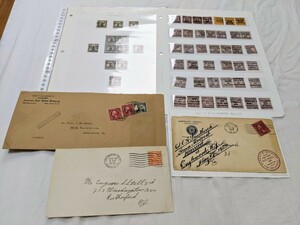 C297* America stamp cover American abroad old coin stamp USA mint STAMP entire pulley cancel foreign collection *