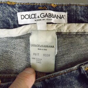 Dolce & Gabbana（ドルチェ＆ガッバーナ）イタリア製 ユーズド加工 デニムパンツ メンズ46 大レザーパッチの画像9