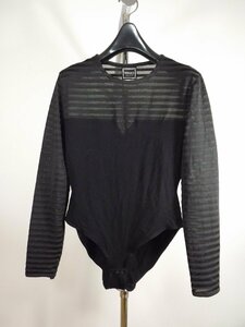 VERSACE JEANS COUTURE (ヴェルサーチ ジーンズ クチュール)　レディース　イタリア製　ボーダー×無地　切り替え　長袖　カットソー　S