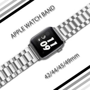 アップルウォッチ バンド おしゃれ ステンレス apple watch band 銀 シルバー Ultra series SE 9 8 42mm 44mm 45mm 49mm apple watch 交換