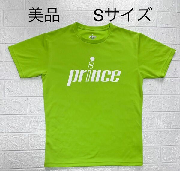 美品　prince プリンス　テニス　TシャツSサイズ　テニスウェア　テニスTシャツ　 Tシャツ　半袖Tシャツ　グリーンTシャツ