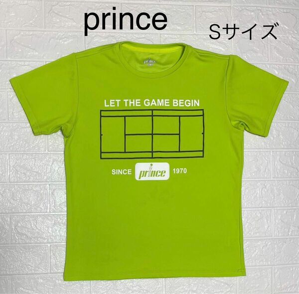 prince プリンス　テニス　TシャツSサイズ　テニスウェア　テニスTシャツ　 Tシャツ　半袖Tシャツ　グリーンTシャツ