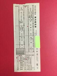 東京急行電鉄　東急電鉄　車内補充券　軟券