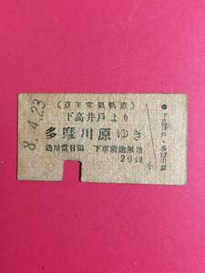 京王電鉄　京王電氣軌道　戦前　昭和8年　下高井戸より　多摩川原ゆき　20銭