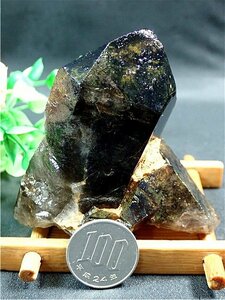 AAA級【魔除け】◆天然モリオン(黒水晶）原石178C3-17C07b