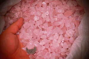 10 kilo entering super beautiful natural rose quartz crystal chip 146E11-60E large (9-12mm)