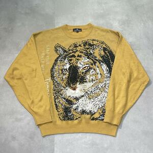 SHUTERN 刺繍タイガーニット セーター 豹 ヒョウ LLサイズ