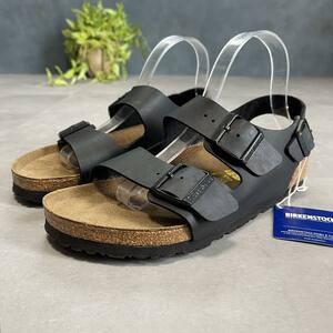  almost unused BIRKENSTOCK MILANO leather sandals black 25cm