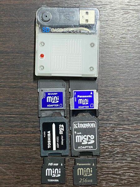SD CARD READER/miniSD ADAPTER/microSD ADAPTER/miniSD Card セット