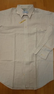売切 ワイシャツ 白灰ストライプ ４２－８６ 日本製 カッターシャツ SSP BLUERIVER