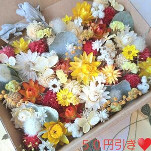 ドライフラワーBタイプ★お買い得アソートBOX花材８５個