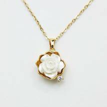 金ネックレス Ladies necklace 47㎝ ゴールド レディースネックレス ギフト プレゼント 花型 333_画像2