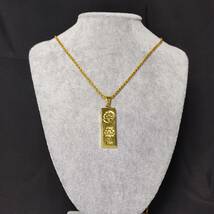 men's ladies necklace gold ingot 18k gold plated　メンズ レディース. 喜平 ネックレス ゴールド インゴット 鍍金 157_画像4