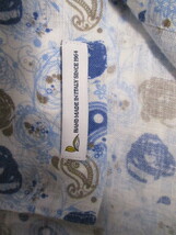 ゆうパケット可 イタリア製　Mario Muscariello　マリオムスカリエッロ　ペイズリー柄　麻　ホリゾンタルカラー　リネンシャツ　Ｍ_画像5