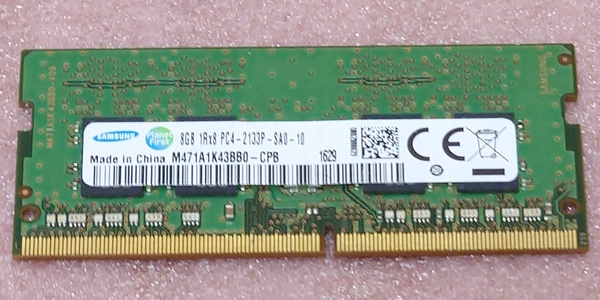 ◆Samsung M471A1K43BB0-CPB - PC4-17000/DDR4-2133/PC4-2133P 260Pin DDR4 S.O.DIMM 8GB 動作品