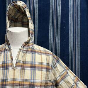 rare 60s h.i.s madras half sleeve pullover parka 60年代 インド綿 インディアンマドラス プルオーバー アメリカ製