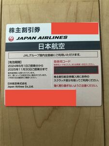 JAL株主優待券　1枚　日本航空　通知のみ対応　※現物発送なしのため送料無料