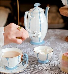 Aynsley エインズレイ　イギリス　洋食器　茶器　蝴蝶柄　蝶々　ミルクポット＆ミルクポット　2点セット　お祝い　プレゼント　ブルー