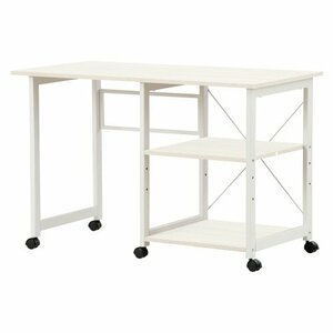 [ new goods appearance ] computer desk folding desk simple desk office desk study desk 3 step storage rack with casters .[ white ]