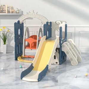  slipping pcs slide swing swing large playground equipment storage Space slider interior Kids Kids park child basket goal blue+yellow