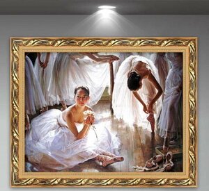 油彩 　人物画　廊下壁画　バレエを踊る女の子 　応接間掛画 玄関飾り 装飾画 212