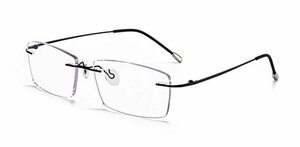 送料無料　超軽量　メガネフレーム　フチなし ツーポイント　チタン　タテ眼鏡　レンズ交換可能　男女兼用　 sc0251