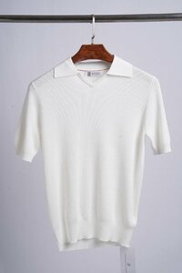 送料無料　ブルネロクチネリ　BRUNELLO CUCINELLI メンズ　Tシャツ　ポロシャツ vネック 無地 半袖　S-XXL　サイズ選択可能 ホワイト 4373