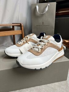 ブルネロクチネリ　BRUNELLO CUCINELLI メンズ　スニーカー　レザー　メッシュ　通気性　靴　シューズ　39-44　サイズ選択可能　4222