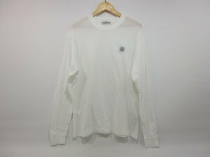 STONE ISLAND / ストーンアイランド ワンポイントロゴ ロンT 長袖Tシャツ Tee メンズ サイズ : XL ホワイト