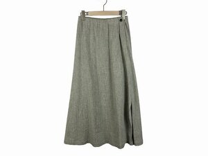 Babaghuri/babag-li Jurgen Lehl long skirt flax . made in Japan lady's size : M gray 