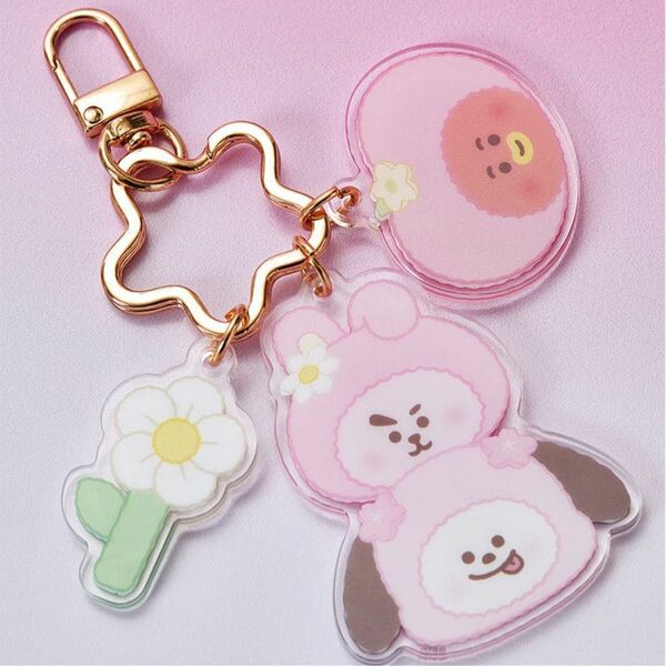 BT21 SPRING DAYS アクリルキーリングCHIMMYTATA COOKY