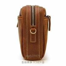 A5844☆新品人気 厚手牛革 本革 メンズ セカンドバッグ クラッチバッグ 2WAY ショルダーバッグ 斜め掛け オイルプルアップレザー_画像2